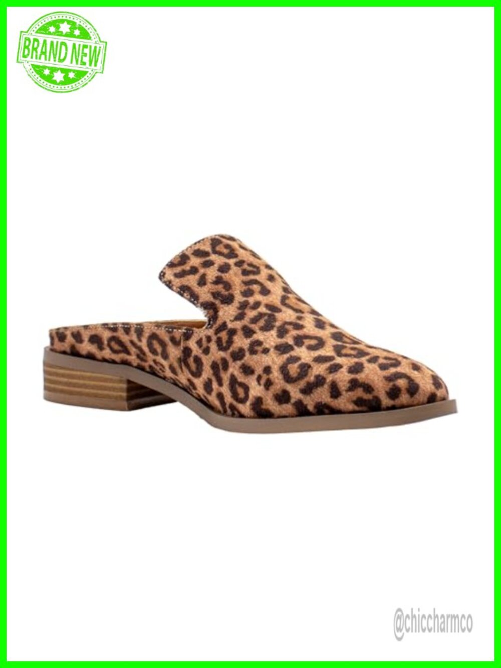 Step-In Mule Faux Leather Backless Slip-On Low Heel Cutout Vamp